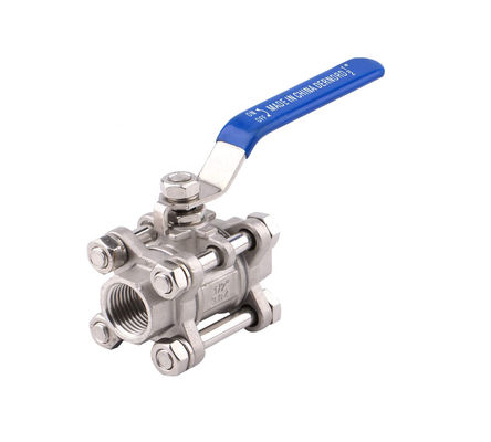 Valvola a sfera a testa rotonda 1/2 pollice NPT a filo in acciaio inossidabile 304 femminile 3 pezzi Full Port