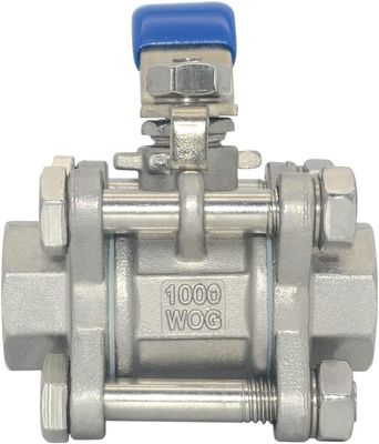Fila femminile 1/2" Valvola a sfera a portata completa 3 pezzi in acciaio inossidabile 316 NPT WOG1000 Standard