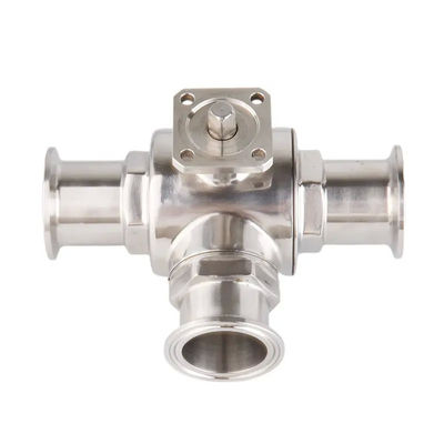 Valvole a sfera a tre vie di tipo TRI CLAMP di tipo TRI