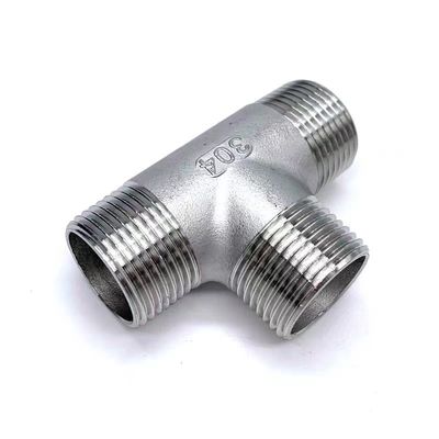 Acciaio inossidabile a 3 vie 1/2 "NPT Maschio a filo T tubo di tubo di montaggio Fitting Gassato Maschio Tee Fitting