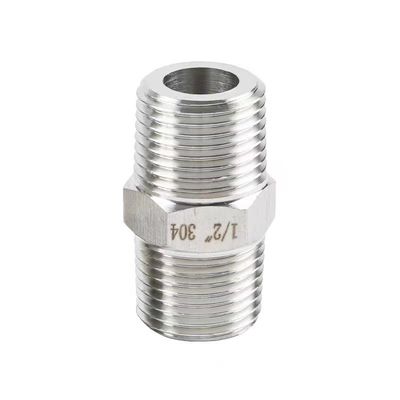 WZ Acciaio inossidabile ad alta pressione Hex Nipple BSP NPT Equal Male Thread Pipe Fitting