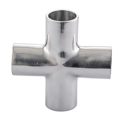 Codice testa rotonda uguale Sanitario Acciaio inossidabile 304 316L Saldatura 4 vie di tubi trasversali