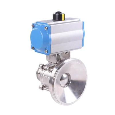 304 316 Acciaio inossidabile Clampo di saldatura igienico Flange di filo Valvola a sfera con attuatore pneumatico