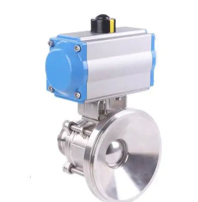 304 316 Acciaio inossidabile Clampo di saldatura igienico Flange di filo Valvola a sfera con attuatore pneumatico