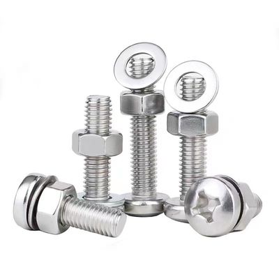 Set di viti a testa svasata piatta con incasso a croce M2 M3 M4 SS304 SS316 e rondelle piatte con dado esagonale