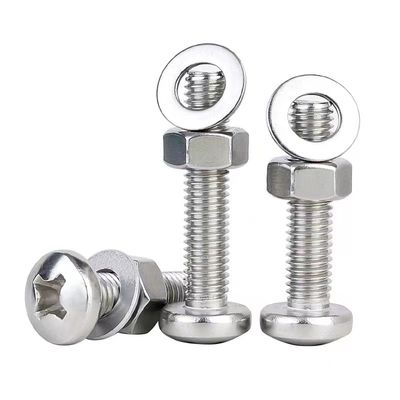 Set di viti a testa svasata piatta con incasso a croce M2 M3 M4 SS304 SS316 e rondelle piatte con dado esagonale
