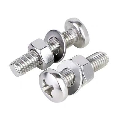 Set di viti a testa svasata piatta con incasso a croce M2 M3 M4 SS304 SS316 e rondelle piatte con dado esagonale