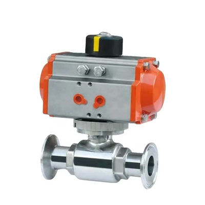 Acciaio inossidabile 304 Tri Clamp Connection Sanitary Food Safe Pneumatic Actuator Ball Valve