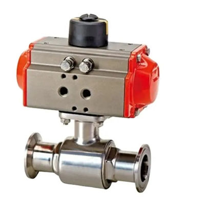 Acciaio inossidabile 304 Tri Clamp Connection Sanitary Food Safe Pneumatic Actuator Ball Valve