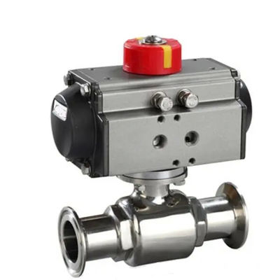 Acciaio inossidabile 304 Tri Clamp Connection Sanitary Food Safe Pneumatic Actuator Ball Valve