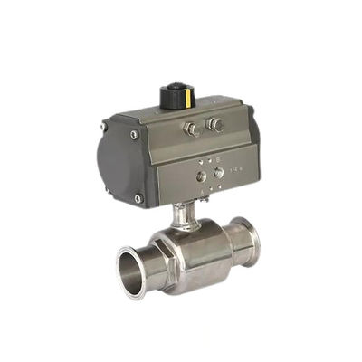 Acciaio inossidabile 304 Tri Clamp Connection Sanitary Food Safe Pneumatic Actuator Ball Valve