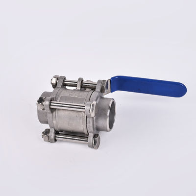 DN15-DN100 Sanitaria in acciaio inossidabile 304 Valvola a sfera a tre pezzi per supporto personalizzato