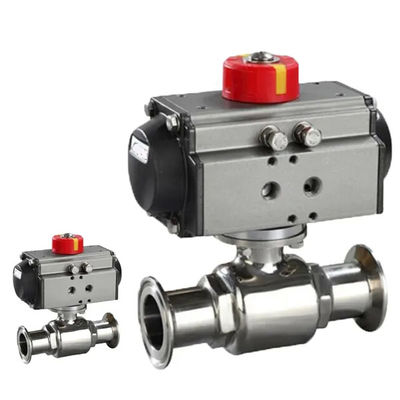 Acciaio inossidabile 304 Tri Clamp Connection Sanitary Food Safe Pneumatic Actuator Ball Valve