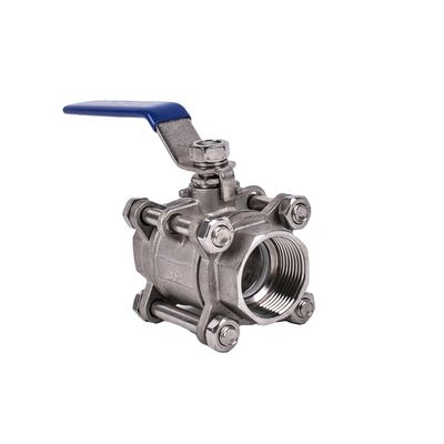 Valvola a sfera in acciaio inossidabile 304 3PC per media d'acqua