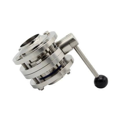 1/8"--4" WZ Acciaio inossidabile di grado alimentare 304 316L Sanitario Tre PCS Valvola manuale farfalla uguale