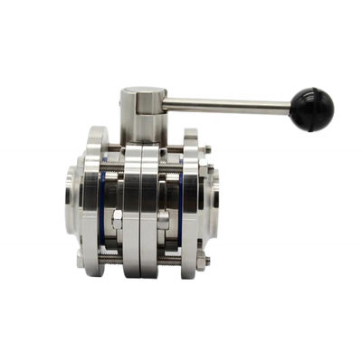 1/8"--4" WZ Acciaio inossidabile di grado alimentare 304 316L Sanitario Tre PCS Valvola manuale farfalla uguale