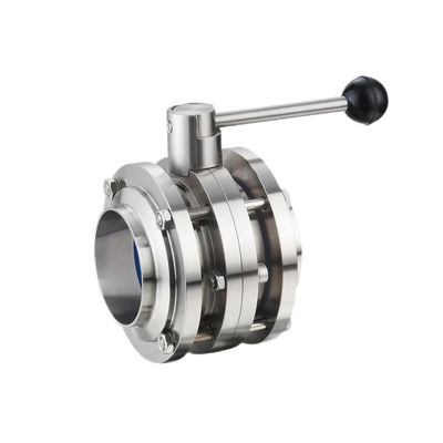 1/8"--4" WZ Acciaio inossidabile di grado alimentare 304 316L Sanitario Tre PCS Valvola manuale farfalla uguale