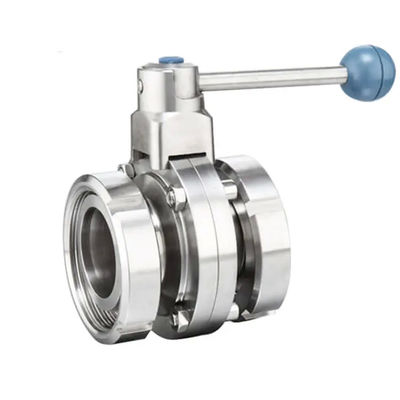 1/8"--4" WZ Acciaio inossidabile di grado alimentare 304 316L Sanitario Tre PCS Valvola manuale farfalla uguale
