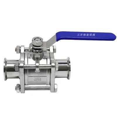 WZ Acciaio inossidabile di qualità alimentare 304 316 316L Valvola a sfera Sanitario aspirapolvere 3pc Valvole a sfera DIN SMS 3A