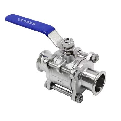 WZ Acciaio inossidabile di qualità alimentare 304 316 316L Valvola a sfera Sanitario aspirapolvere 3pc Valvole a sfera DIN SMS 3A