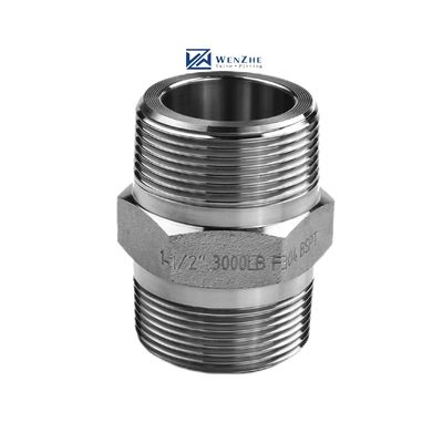SS304 316 316L Fuso ad alta pressione Settimo capezzolo 300 bar filo maschio uguale/settimo riducente