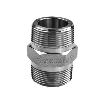 SS304 316 316L Fuso ad alta pressione Settimo capezzolo 300 bar filo maschio uguale/settimo riducente