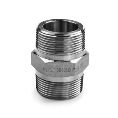 SS304 316 316L Fuso ad alta pressione Settimo capezzolo 300 bar filo maschio uguale/settimo riducente