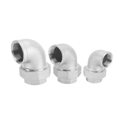 RTS Stainless Steel Gas Union Female Thread 90° Elbows for FF Pipe Fittings
