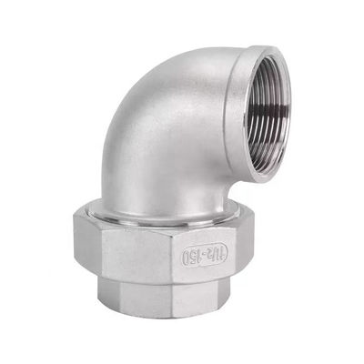 RTS Stainless Steel Gas Union Female Thread 90° Elbows for FF Pipe Fittings