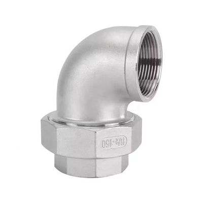 RTS Stainless Steel Gas Union Female Thread 90° Elbows for FF Pipe Fittings