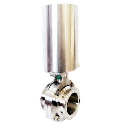 Valvola a farfalla pneumatica in acciaio inossidabile 304 316L con attuatore pneumatico