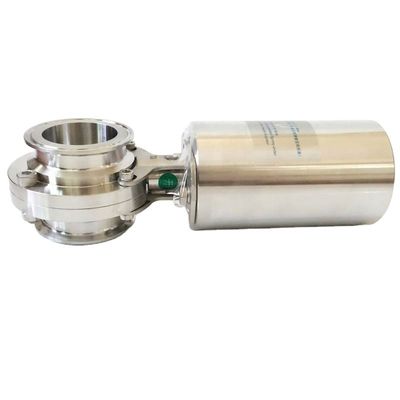 Valvola a farfalla pneumatica in acciaio inossidabile 304 316L con attuatore pneumatico