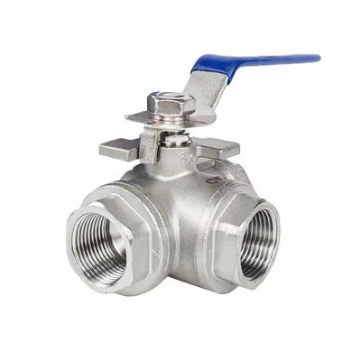 Codice testa cilindrica WZ SS201 304 316 Valvola a tre vie con fine a filo NPT BSP BSPT argento