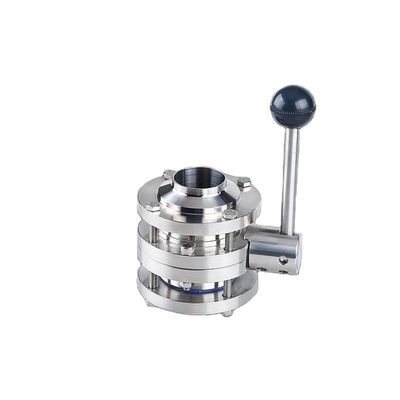 Valvole a farfalla igieniche saldate a tre pezzi per la vendita in fiocco in materiale SS304 / 316L