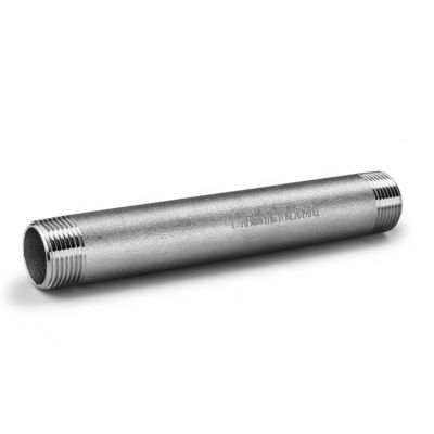 Acciaio inossidabile forgiato 304 316 316L Maschio tubo senza cuciture doppio filo botte capezzolo 1" DN25 NPT BSPT