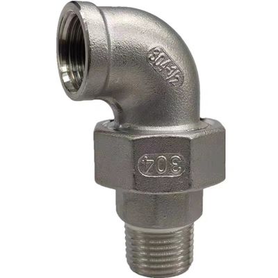 Acciaio inossidabile argento BSP NPT G BSPT Femminile maschio filo di fusione Union Elbow Fittings