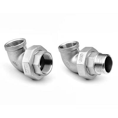 Acciaio inossidabile argento BSP NPT G BSPT Femminile maschio filo di fusione Union Elbow Fittings