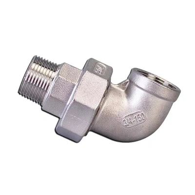 Acciaio inossidabile argento BSP NPT G BSPT Femminile maschio filo di fusione Union Elbow Fittings