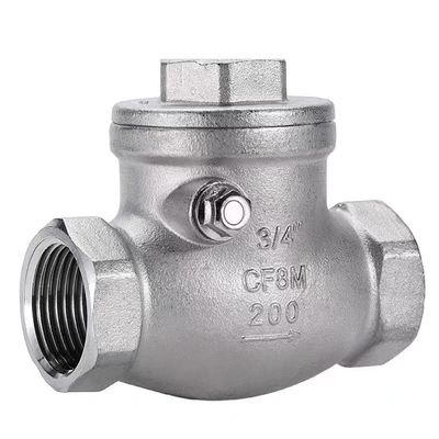 WZ SS 304 316 CF8 CF8M Valvola di controllo a oscillazione cilindrica senza ritorno 200WOG 1/2"-4" uguale