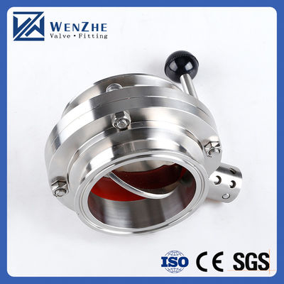Struttura BUTTERFLY DN15-200 Sanitary in acciaio inossidabile 304 / 316L Manual Tri Clamp Valve