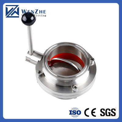 Struttura BUTTERFLY DN15-200 Sanitary in acciaio inossidabile 304 / 316L Manual Tri Clamp Valve