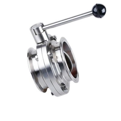 Struttura BUTTERFLY DN15-200 Sanitary in acciaio inossidabile 304 / 316L Manual Tri Clamp Valve