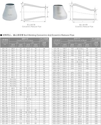 Acciaio inossidabile 304 316 316L ASME B16.9 304 SCH 40S Tubo saldato con riduttore concentrico/eccentrico