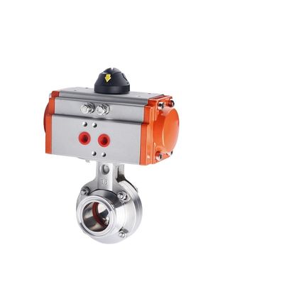 Acqua Medi Sanitaria Acciaio inossidabile 304 Tri Clamp Attuatore Pneumatico Valvola farfalla