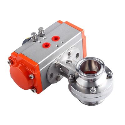 Acqua Medi Sanitaria Acciaio inossidabile 304 Tri Clamp Attuatore Pneumatico Valvola farfalla