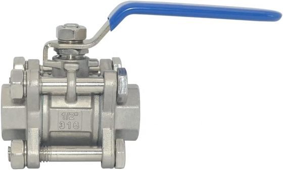 Fila femminile 1/2" Valvola a sfera a portata completa 3 pezzi in acciaio inossidabile 316 NPT WOG1000 Standard