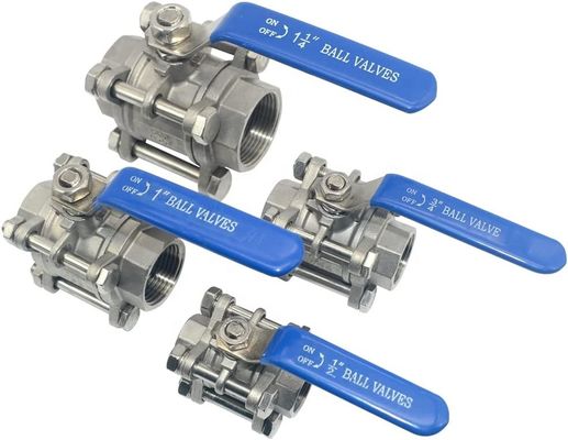 Fila femminile 1/2" Valvola a sfera a portata completa 3 pezzi in acciaio inossidabile 316 NPT WOG1000 Standard