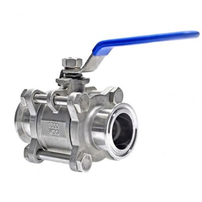 Valvola a sfera di triclampo in acciaio inossidabile sanitario certificata ISO9001 304/316L per acqua