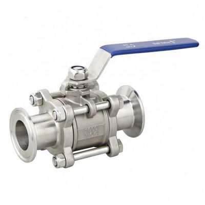 Valvola a sfera di triclampo in acciaio inossidabile sanitario certificata ISO9001 304/316L per acqua