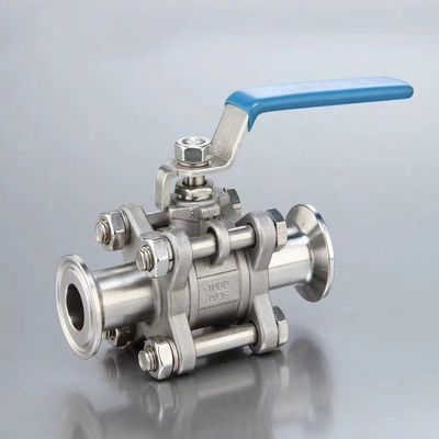 Valvola a sfera di triclampo in acciaio inossidabile sanitario certificata ISO9001 304/316L per acqua